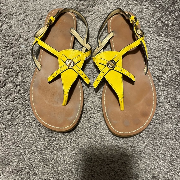 Coach Yellow Sandals - Picture 1 of 3